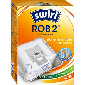Swirl Staubsaugerbeutel ROB 2 MicroPor Plus, für Saugroboter Ecovacs & yeedi, 4 Stück