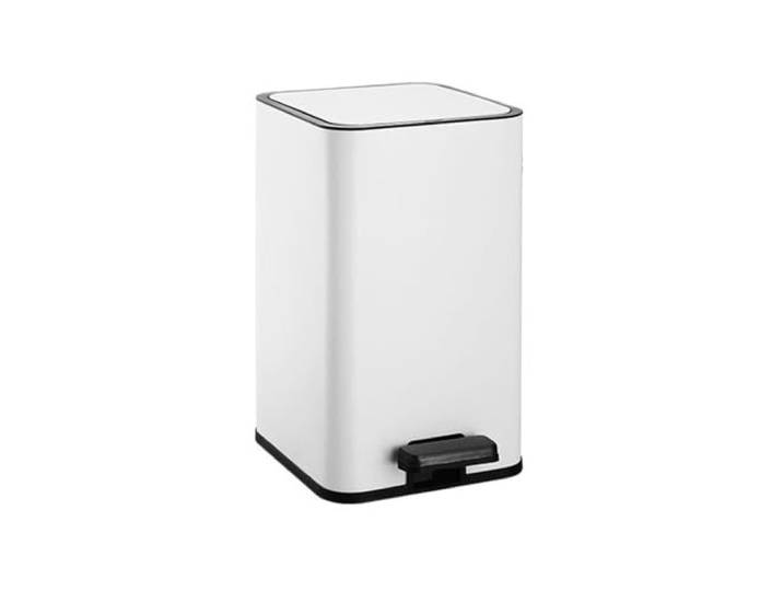 YUHANXINHESHE Quadratischer Mülleimer mit Pedal, aus Edelstahl Deckel, Abfalleimer Absenkautomatik und herausnehmbarem for Wohnzimmer, Schlafzimmer, Büro(White)