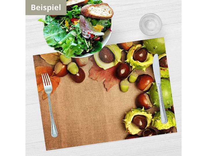 Tischset Kastanien 12er-Set 44 x 32cm Multicolor