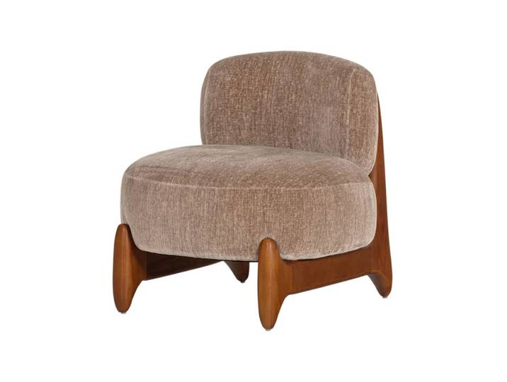 Fauteuil en velours sable confortable