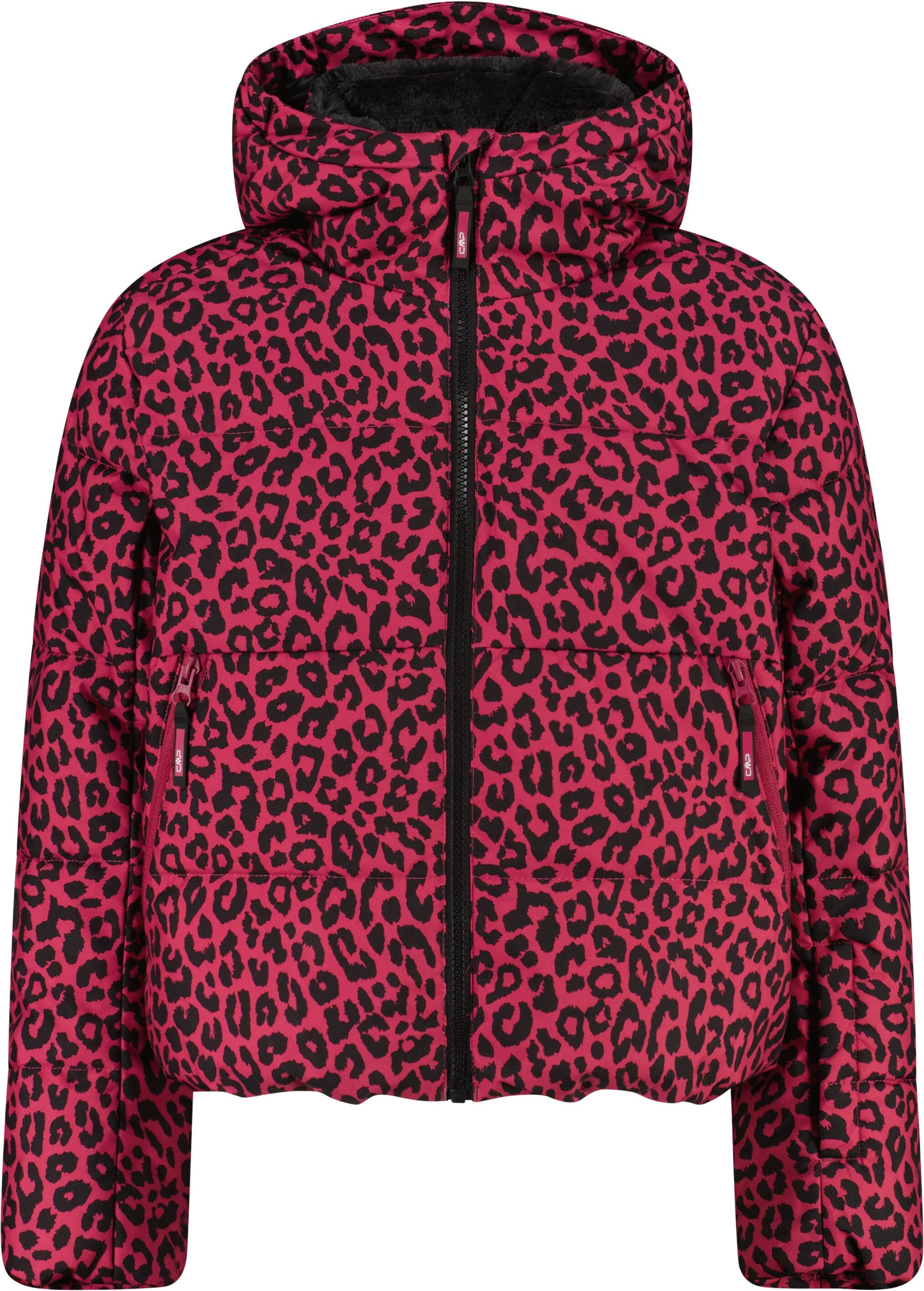 Skijacke CMP "KID G JACKET FIX HOOD", Mädchen, Gr. 110, pink (amaranto), Obermaterial: 100% Polyester. Futter: 100% Polyester. Wattierung: 100% Polyester, Jacken Skijacke, Winddicht, Wasserdicht, Funktions-Twill mit hoher Abriebfestigkeit