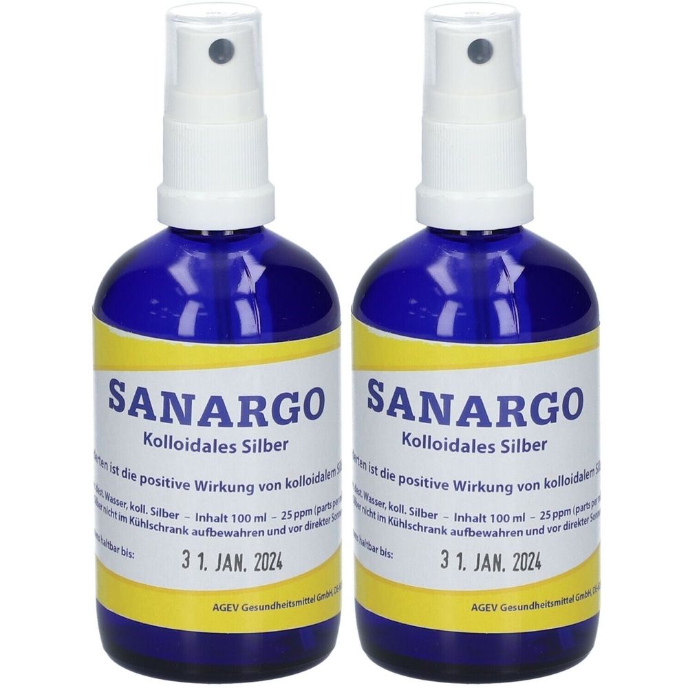 Sanargo kolloidales Silber Sprühflasche 2x 2x100 ml
