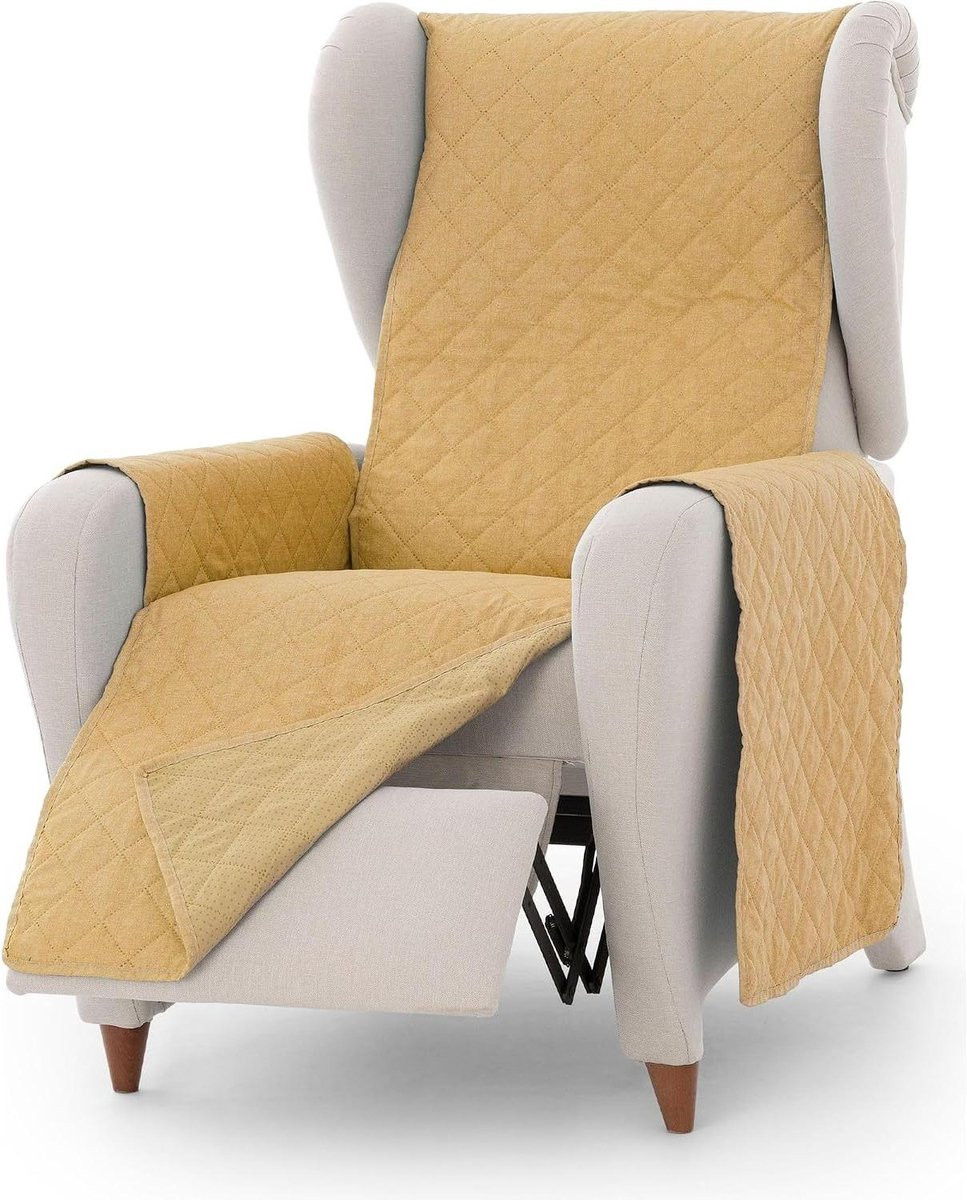 Mosterdgeel Slofhoes Bank - Anti-slip Beschermhoes voor 1-zits Sofa