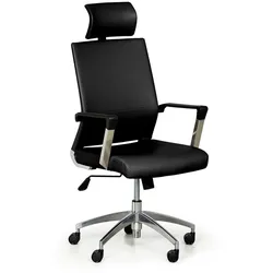 Leder-Bürosessel ELITE, schwarz