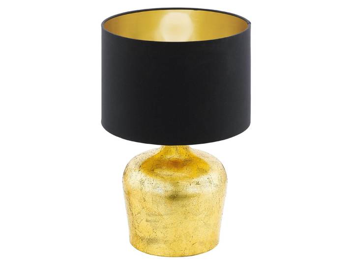 EGLO Manalba, Schwarz, Gold, Stoff, Stahl, Schlafzimmer, Wohnzimmer, IP20, II, ENEC
