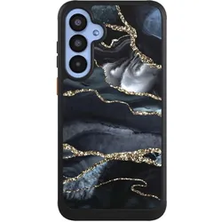 Nivocase Hülle für Samsung Galaxy A55 5G Handyhülle NIVOcore Case Schwarz Glitzer Look Marmor Trends (Samsung Galaxy A55), Smartphone Hülle, Schwarz