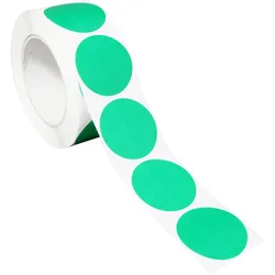 SPRINTIS Klebepunkte 40 mm, dunkelgrün, 1000 Stück Markierungspunkte selbstklebend auf Rolle, Punkte Aufkleber aus Papier für Büro und Lager