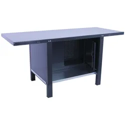 SimonRack Industriewerkbank mit Schrank, 1200x730 mm, Hohe strukturelle Steifigkeit, Tragfähigkeit 700 kg, Schwarz - BT-6 PRO