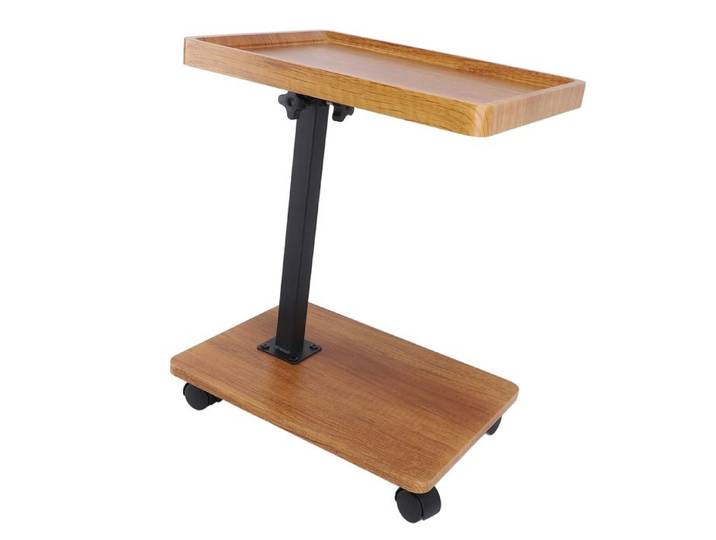 AUCUNE Table de collation pour plateau TV Table à plateau coulissant sous le canapé roulettes à 360 ° petite meuble rabattable