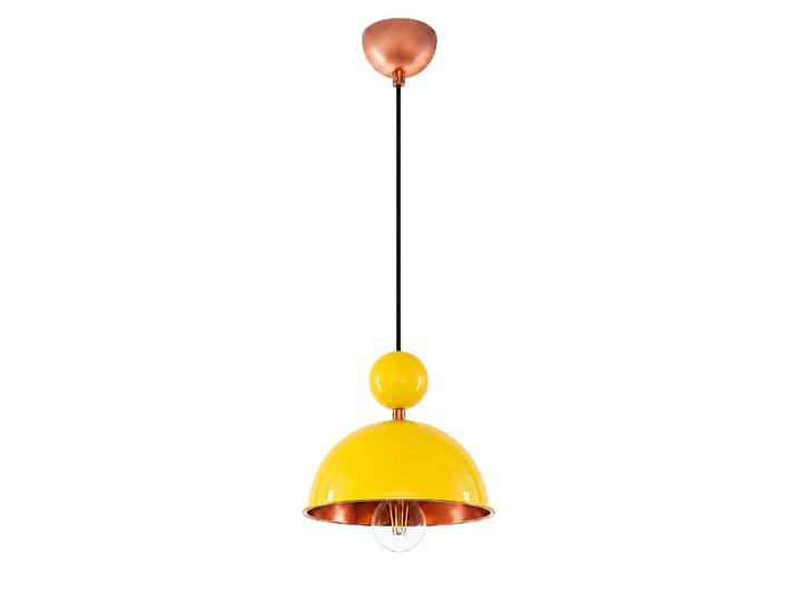 Lampe suspendue en métal Bubble - 21 x 21 cm - Jaune