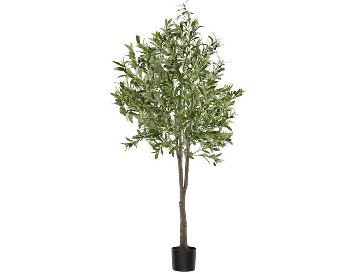 tectake Künstlicher Olivenbaum Oleand, stabiler Kunststoff Blumentopf, grün, Grün, 180 cm, Dekoration, Blumen & Blumentöpfe, Kunstpflanzen