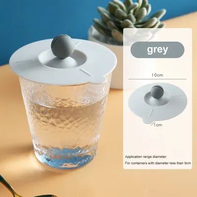 KitchenNation Anti dust Tea Coffee Sealed Lid, Universal Round Silicone Mug Lid, Food Grade Portable Cup Cover For Tea, Coffee, Travel grey Cup