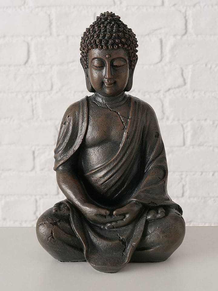 Boltze Dekofigur "Buddha" in Braun - (H)19,5 cm - onesize