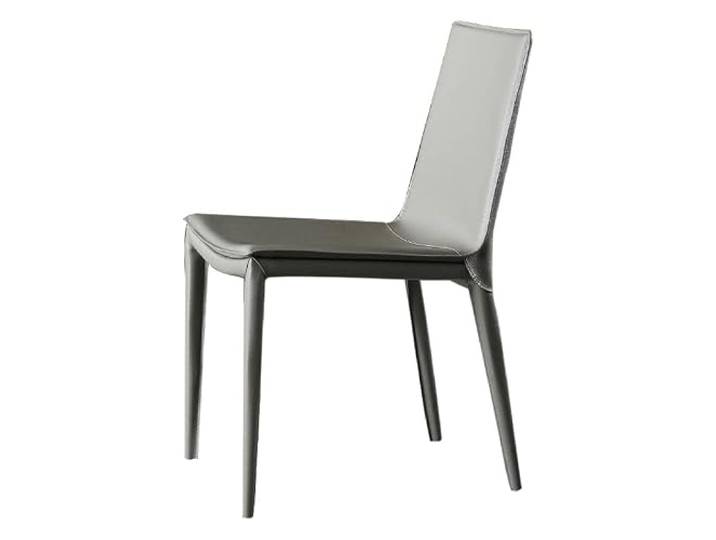 DIANXI Lounge-Sessel Esszimmerstuhl aus Sattelleder for Zuhause, Leichter Luxus, Italienischer minimalistischer bequemer Stuhl, Hotelrestaurant, skandinavischer mit Rückenlehne