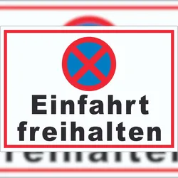 HB-Druck Parken verboten Einfahrt freihalten waagerecht Aufkleber A2 (420x594mm)