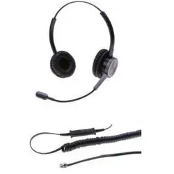 Dacomex perl binaural headset gooseneck noise cancel (Kabelgebunden), Office Headset, Schwarz