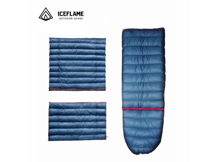 Ice Flame UL Split White Goose Down, Version ultralégère multifonctionnelle, Couette d'extérieur portable, Sac de couchage sans fond, 7D
