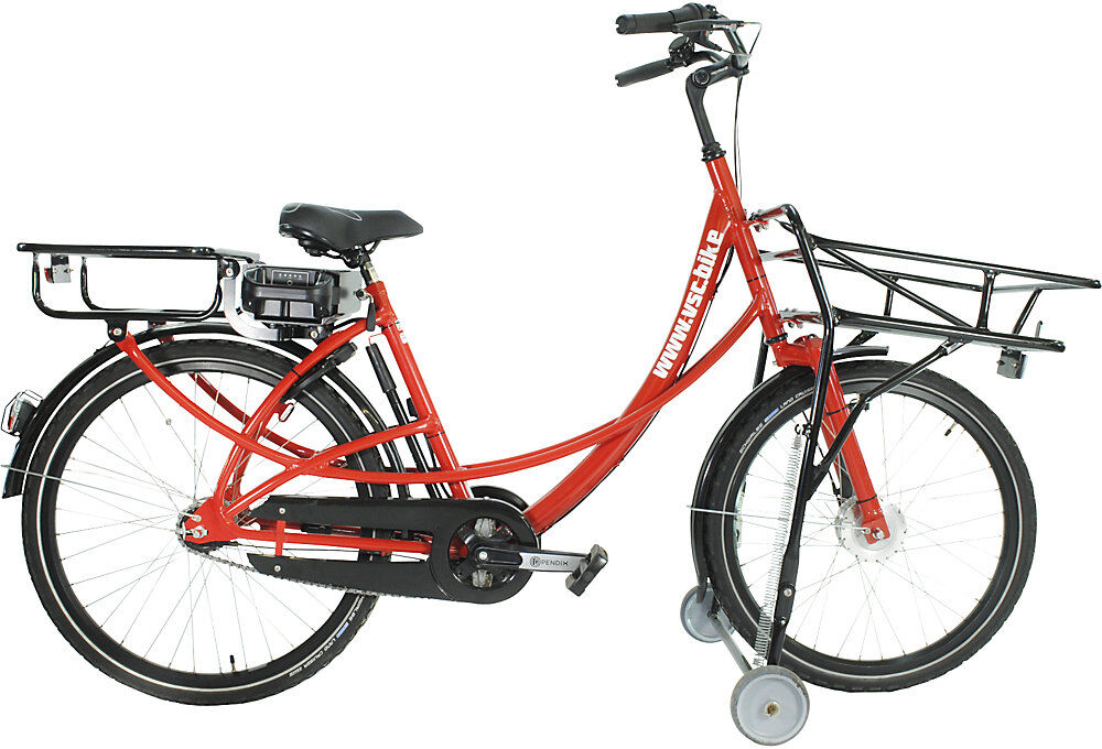 kaiserkraft Transportfahrrad B01 eDrive, mit Rücktrittbremse, rot, 5-Gang-Schaltung