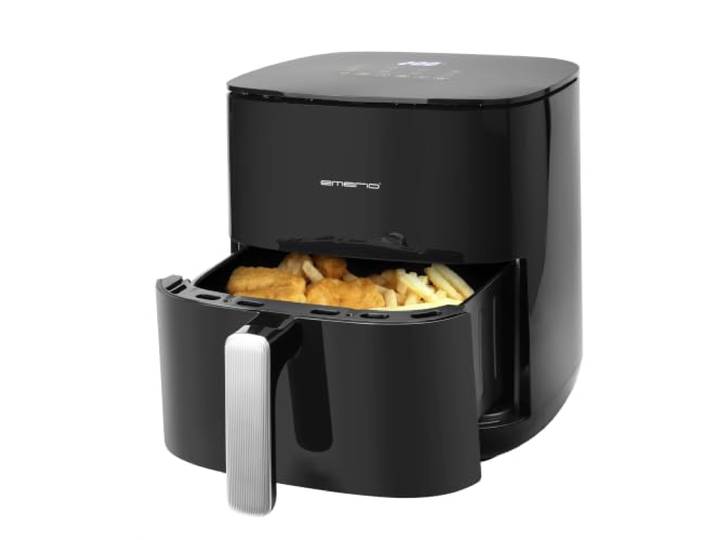 EMERIO Heißluftfritteuse mit 5L XL Volumen für bis zu 4 Personen geeignet neue Technologie: zwei Heizelemente aus Edelstahl (oben+unten) 8 Automatikprogramme 2000W AF-131797.1
