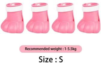 Uplift Picks Adjustable Silicone Cat Paw Protector Boots 4 Pack Anti Scratch Bathing Shoes pink (s)