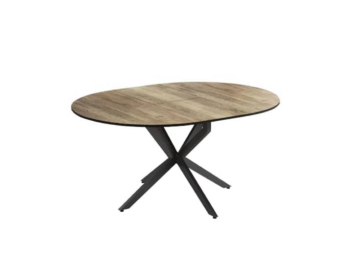 Vicco Esstisch Loyd, Eiche rustikal/Schwarz, 120 x 76.5 cm ausziehbar ausziehbar, zur Erweiterung der Tischfläche bei Bedarf geeignet