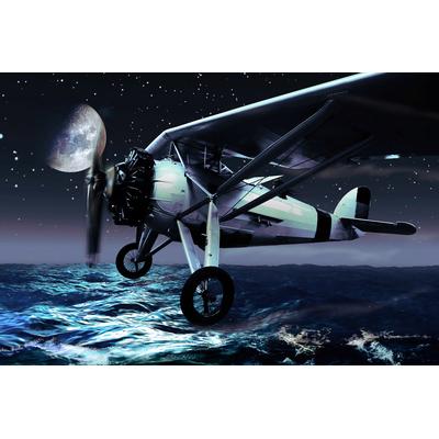 Fototapete PAPERMOON "Flugzeug über Wasser", bunt, B:2,5m L:1,86m, Vlies, Tapeten