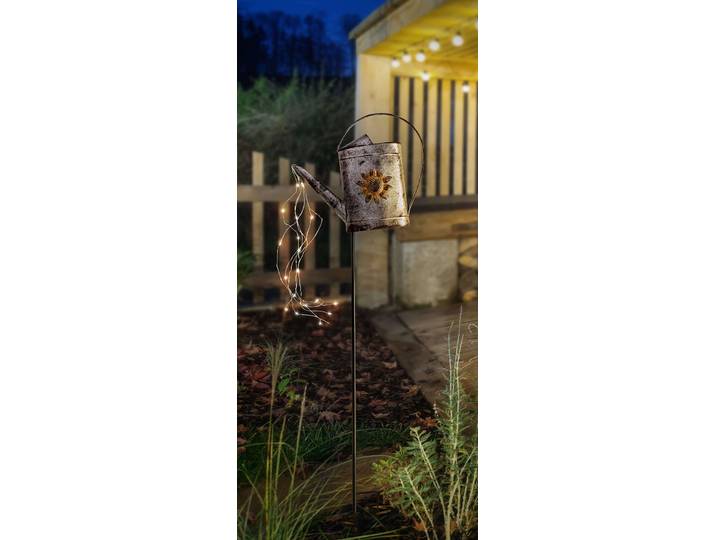 Piquet solaire LED Gießkanne 36 x 110 x 11cm Argenté