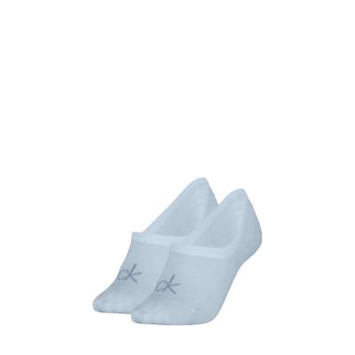 Füßlinge CALVIN KLEIN JEANS "CK WOMEN FOOTIE HIGH CUT", Damen, Gr. 35-38, Sockengröße, light blau, Baumwollmischung, Socken, Mit eingestricktem Logo vorn