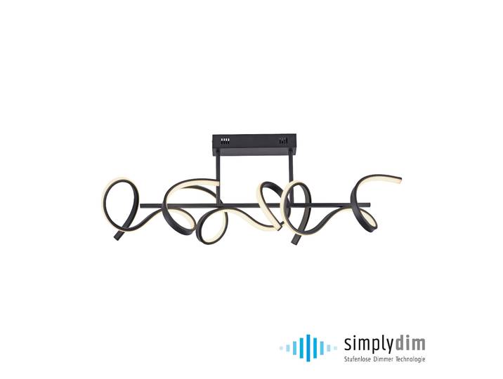 JUST LIGHT LED Deckenleuchte CURLS , schwarz, 3, 1 Stk., Leuchten, LED, LED Deckenleuchte