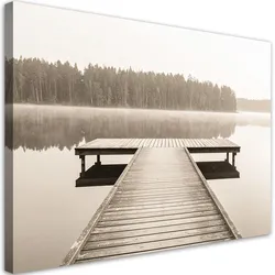 LEINWANDBILD Pier See Landschaft Natur 120x80cm