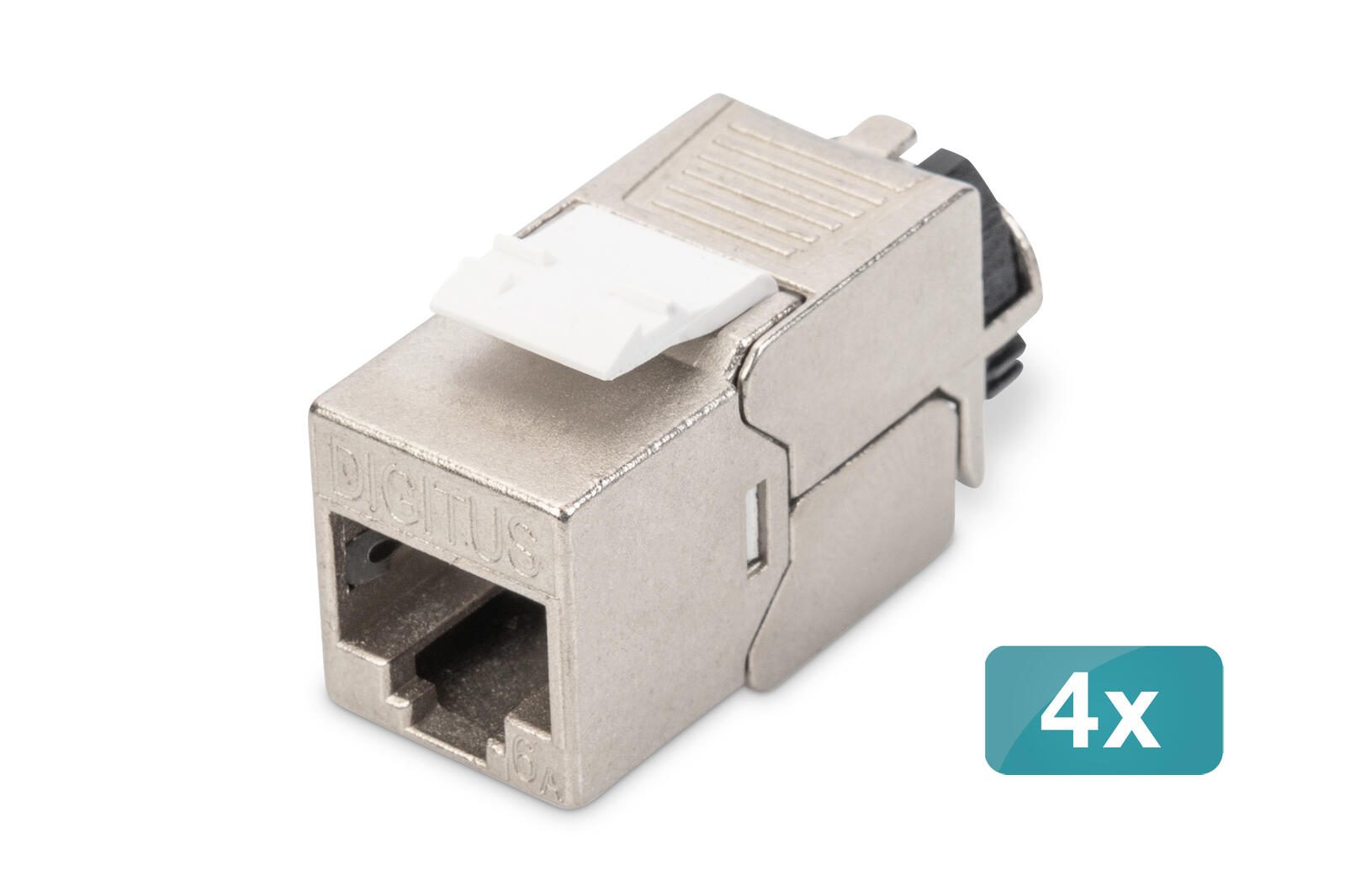 Digitus CAT 6A Keystone Modul, geschirmt, 4 Stück werkzeugfreie Verbindung DN-93617-4