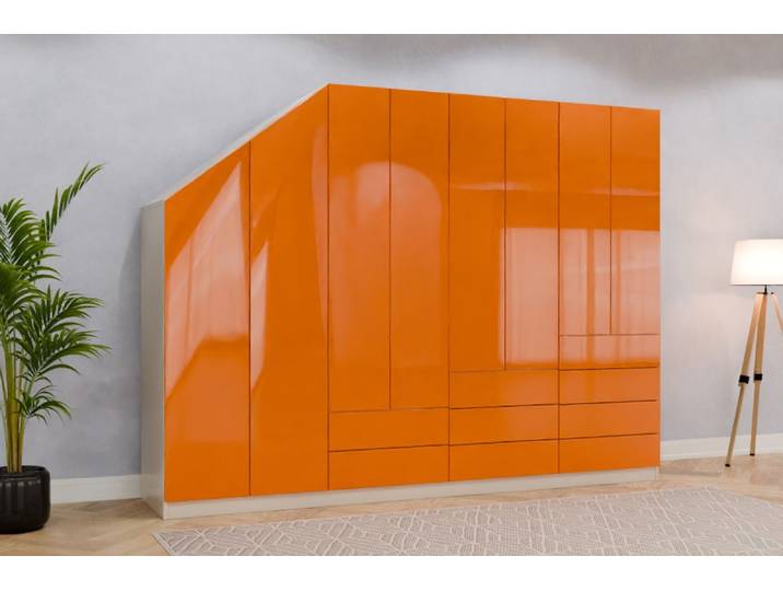 Schrank nach Maß - RAL 2011 Tieforange - 210x280x62cm - Individuell konfigurieren