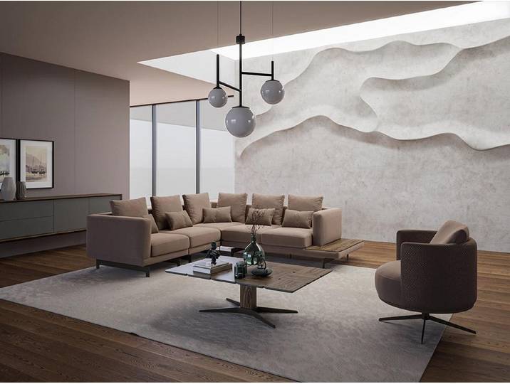 Xlmoebel Ecksofa Elegantes L-förmiges Designer-Sofa mit passendem Couchtisch, 2-teiliges Set (Ecksofa + Couchtisch), Hergestellt in Europa