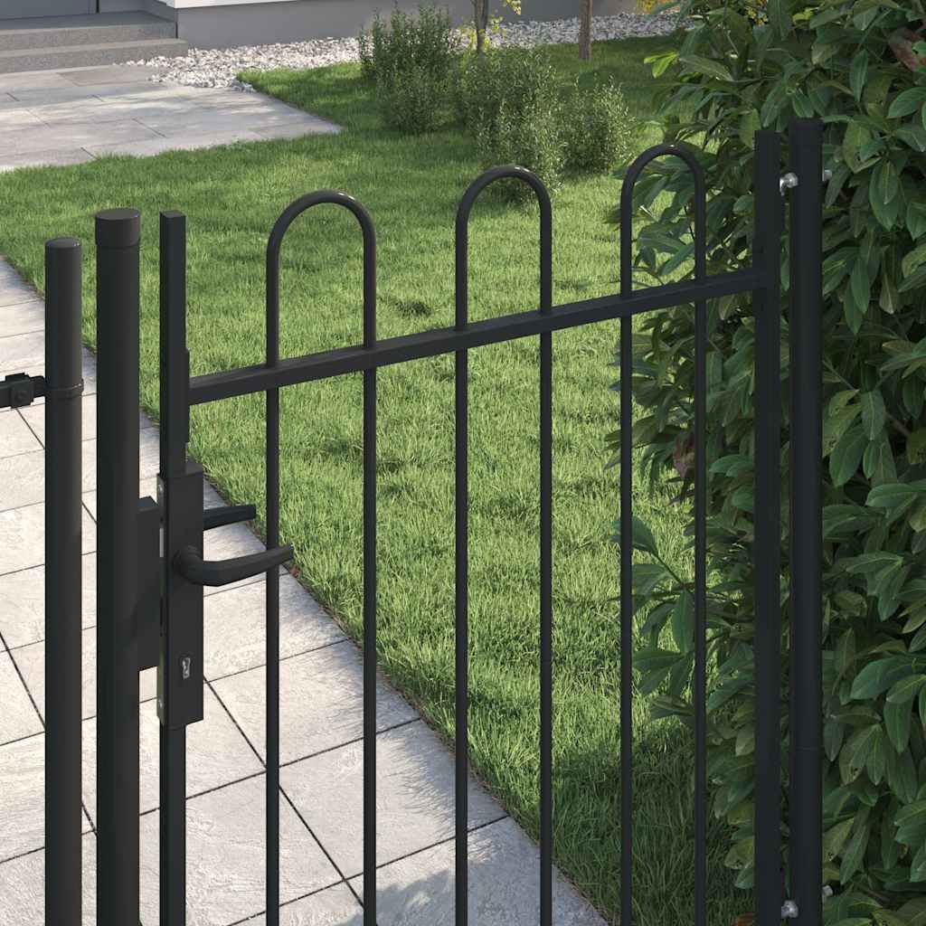 vidaXL Portail de clôture BOXTEL à porte avec arc en haut 1x1,2 m noir
