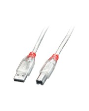 Lindy USB-Kabel USB M bis Typ B M 2.0 2 m geformt durchsichtig (41753)