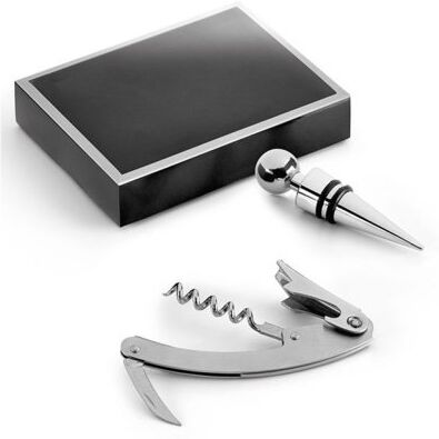 Set Vino Deluxe in Scatola Regalo con Cavatappi e Tappo, 226g Personalizzate o neutre