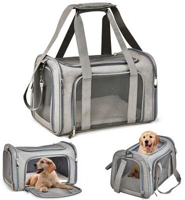 Youfap Market Airline Approved Pet Carrier Backpack For Small Dogs & Cats, Soft Travel Bag For Comfortable Outings gray l