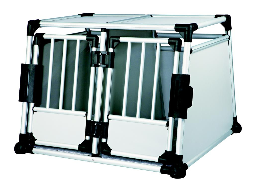 TRIXIEHEIMTIERBEDARF Doppel-Transportkäfig Aluminium, 93 x 64 x 88 cm 08737056
