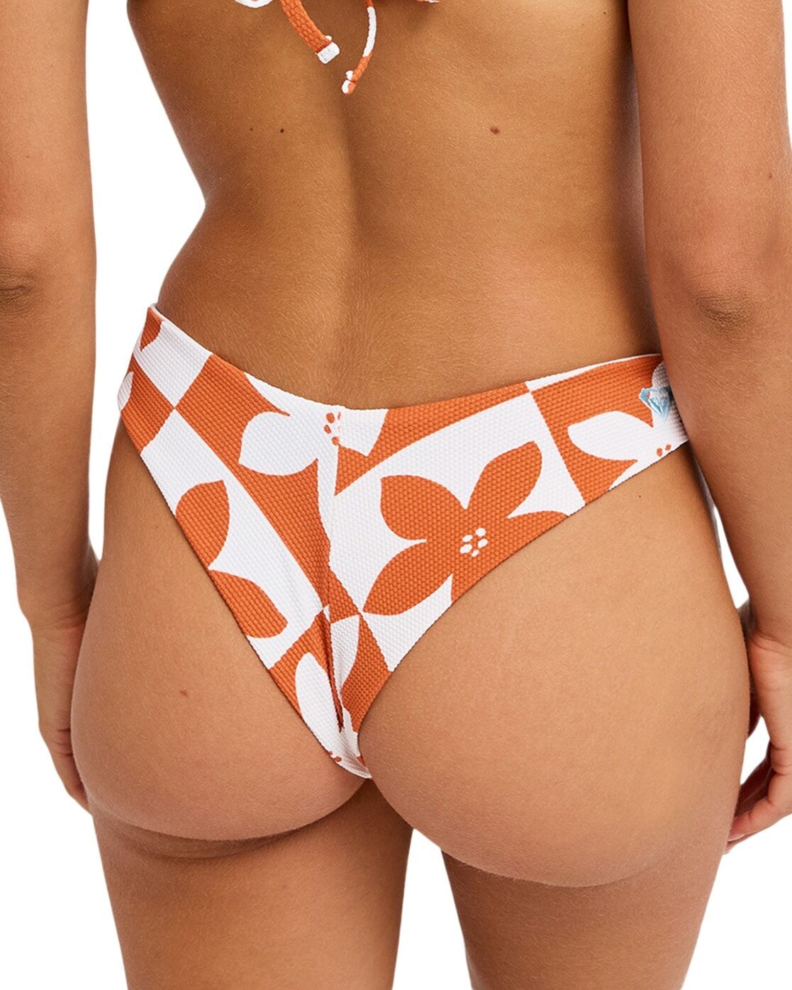 Bikini-Hose ROXY "Hazy Days Cheeky High Leg", Damen, Gr. XL, orange (ginger spice flora), Obermaterial: 95% Nylon, 5% Elasthan., Badehosen Bikini-Hose ginger spice flora XL