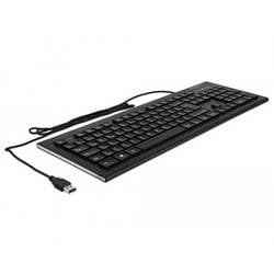 Delock 12672 Kabelgebunden Tastatur Deutsch, QWERTZ Schwarz Multimediatasten