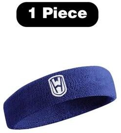 Uplifted Finds Cotton Athletic Headband And Wristband Set For Sports And Fitness blue