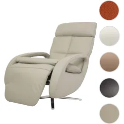 Relaxsessel HWC-L11, Design Fernsehsessel TV-Sessel Liegesessel, Liegefunktion drehbar ~ grau