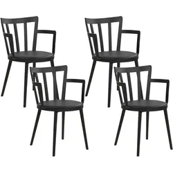 ESSZIMMERSTUHL 4er-Set Kunststoff Schwarz Morill