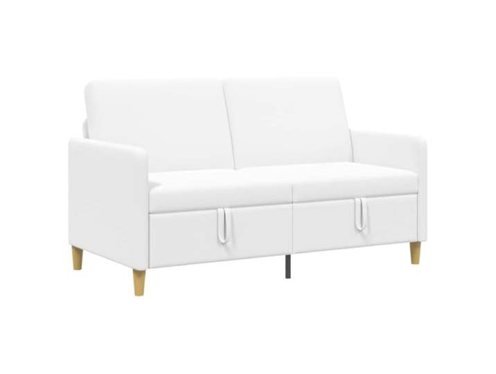 hliofuir 2-Sitzer Sofa mit Stauraum Weiß 152x78x87cm Polstersofa Kompakte 2-Sitzer Couch für Wohnzimmer und kleine Räume mit integriertem Aufbewahrungsfach und abnehmbarem Bezug.