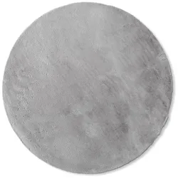 Fellteppich Imitat Cuddly Fur Ø 160 cm Polyester Silber