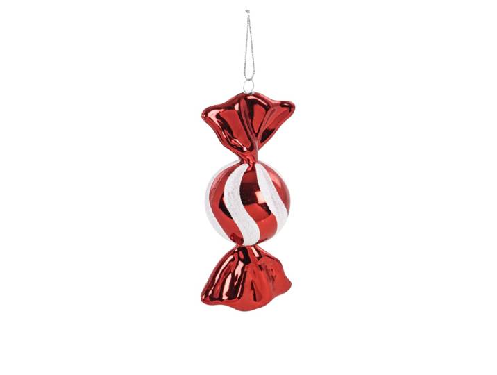 Weihnachtsdeko Bonbon zum Aufhängen, rot und weiß