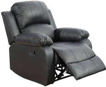 Ainfox Black Semi PU And PVC 3-Piece Couch Living Room Sofa Set
