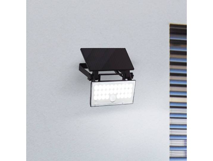 Brilliant LED-Solar-Außenwandstrahler Luton Sensor, schwarz, B 19 cm, schwarz, Kunststoff