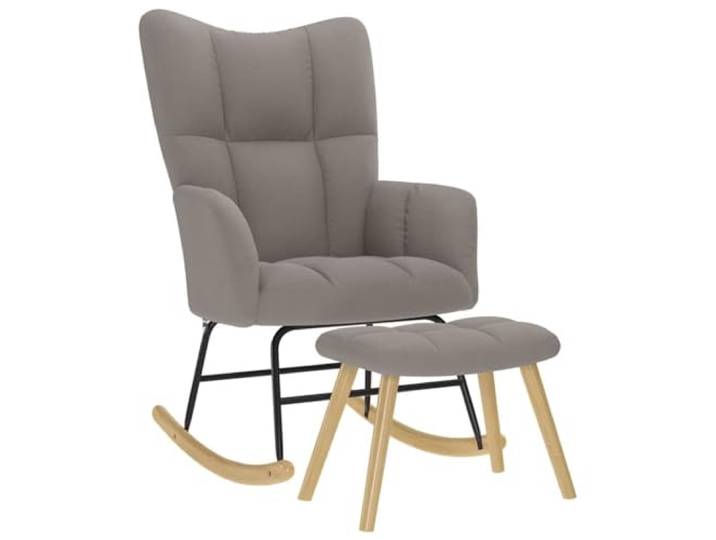 smnyxs Schaukelstuhl, Taupe, mit Fußstütze, Polyestergewebe Gestell aus Metall mit gepolstertem Sitz, fließendes Schaukeln, vielseitige Ottomane, neutraler Farbton