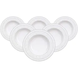 SUPPENTELLER Gray Pearl weiß ø 24,8 cm 6er Set